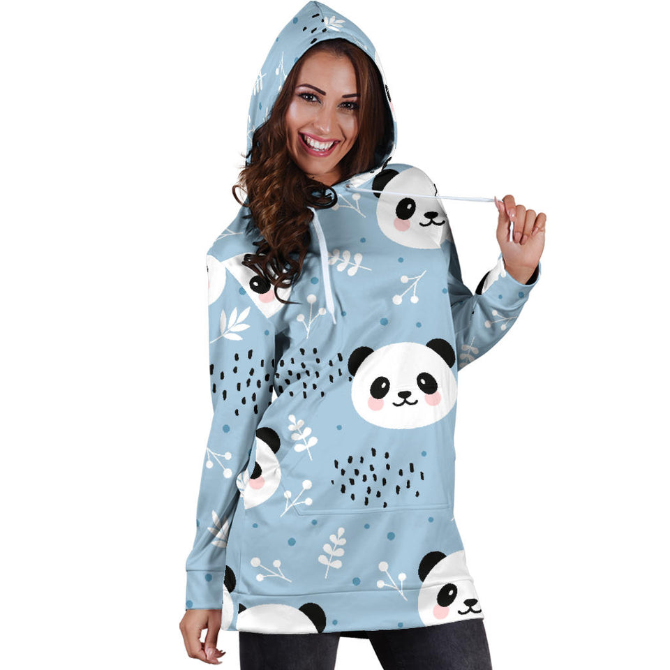Cute Panda Pattern Women'S Hoodie Dress