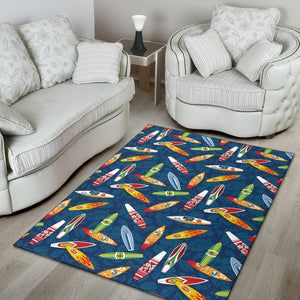 Surfboard Pattern Print Design 01 Area Rug