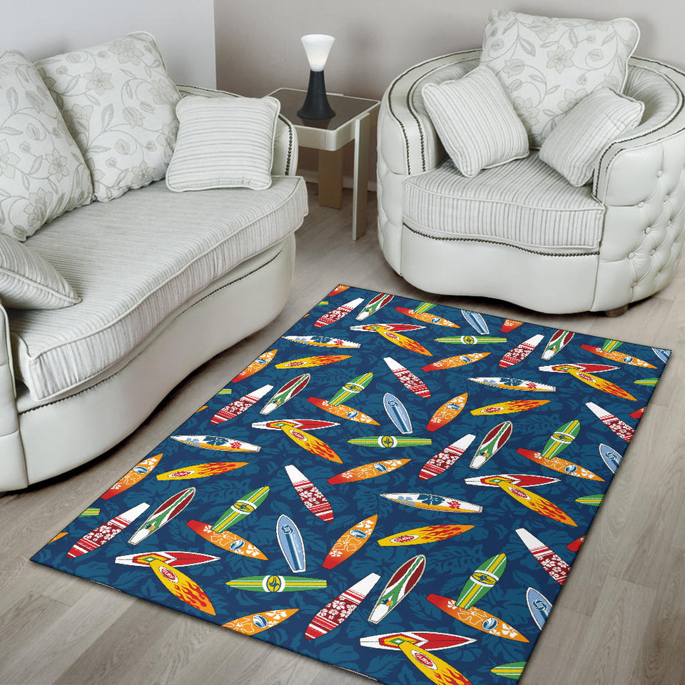 Surfboard Pattern Print Design 01 Area Rug
