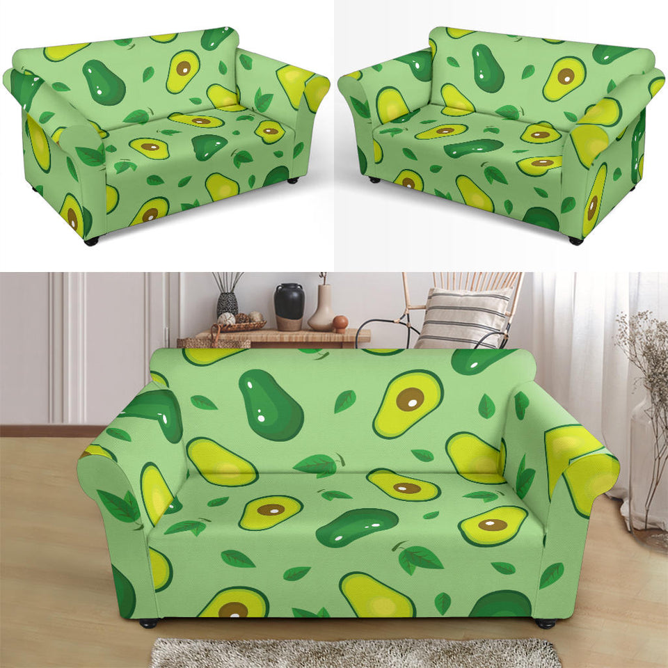 Avocado Pattern Green Background Loveseat Couch Slipcover