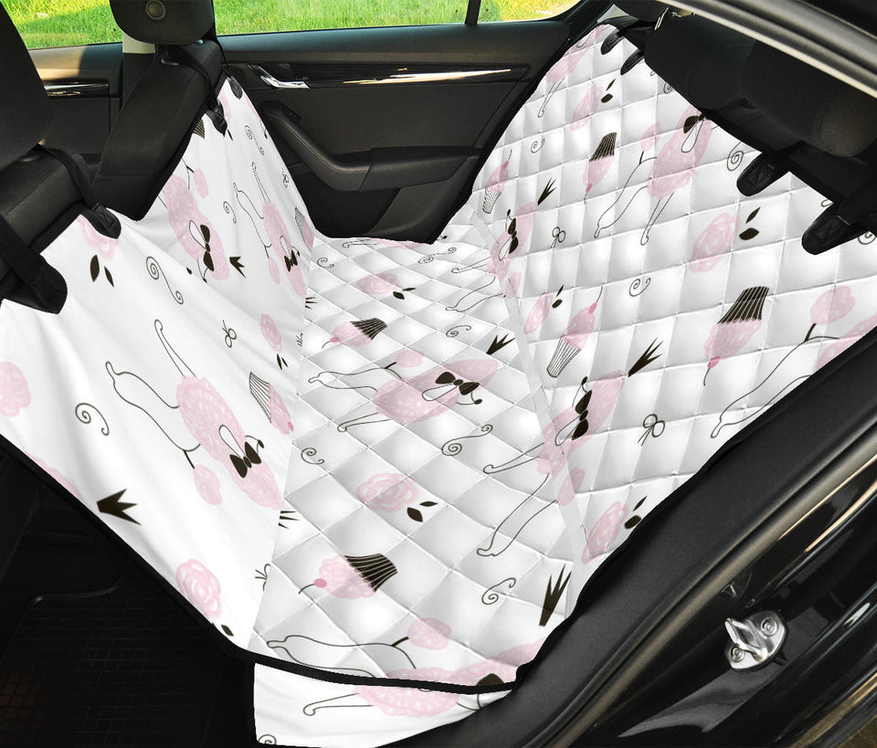 Poodle Dog Rose Cake Pattern Dog Car Seat Covers