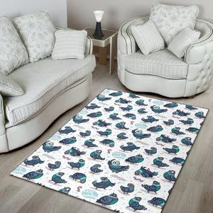 Pigeon Pattern Print Design 02 Area Rug