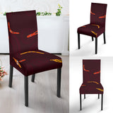 Boomerang Australian Aboriginal Ornament Circle Black Background Dining Chair Slipcover