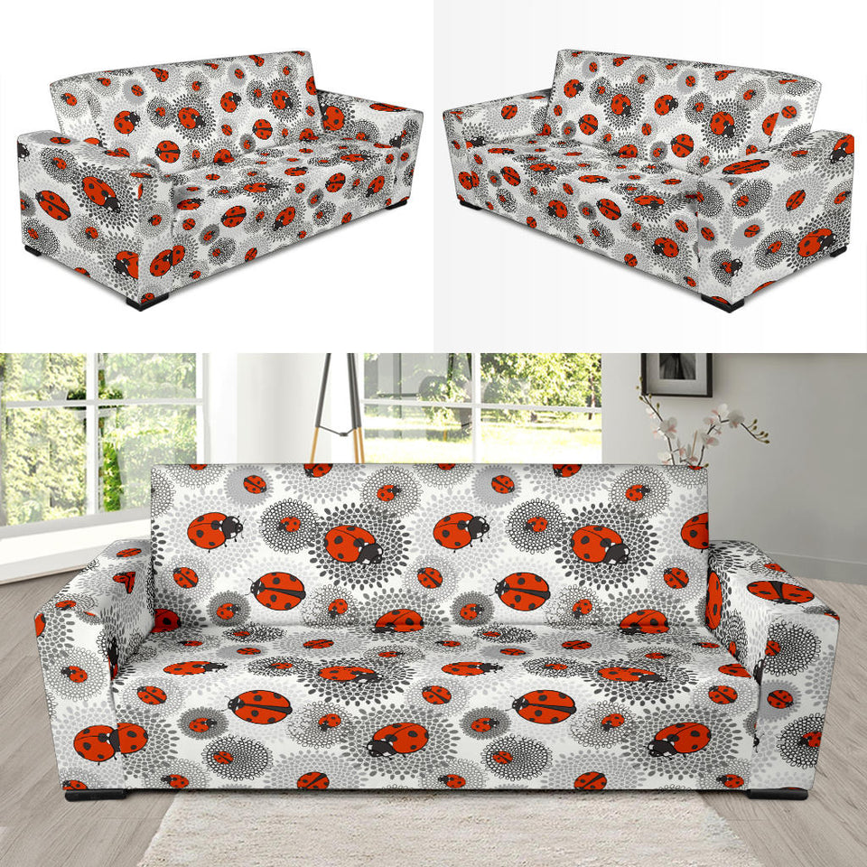 Ladybug Pattern Print Design 05 Sofa Slipcover