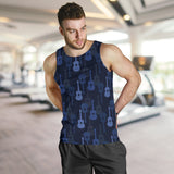 Blue Theme guitar pattern Men Tank Top