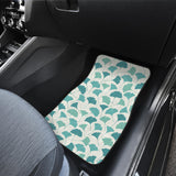 Green Ginkgo Leaves Pattern Front And Back Car Mats