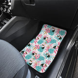 Toucan Tropical Flower Leave Pattern Front Car Mats