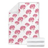 Pink Lotus Waterlily Pattern Premium Blanket