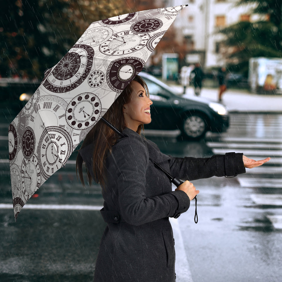 Classic Vintage Clock Pattern Umbrella