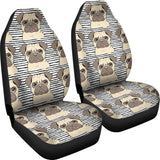 Happy Pug Pattern  Universal Fit Car Seat Covers