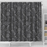 Beer Hand Drawn Pattern Shower Curtain Fulfilled In US