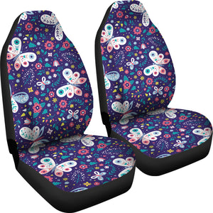 Colorful Butterfly Flower Pattern  Universal Fit Car Seat Covers