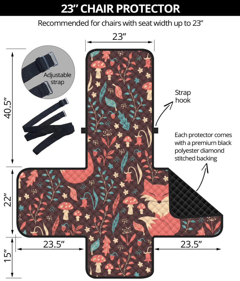 fox leaves mushroom pattern Chair Cover Protector