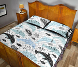 Cute dolphins Childish Style pattern Quilt Bed Set