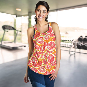 Tropical grapefruit pattern Women Racerback Tank Top