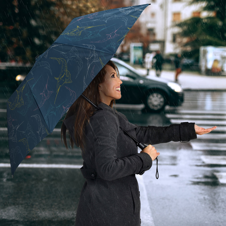 Swordfish Pattern Print Design 02 Umbrella