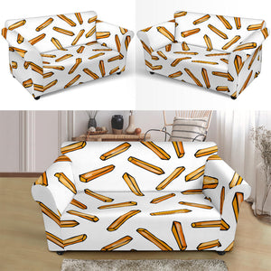 French Fries Potato Pattern Loveseat Couch Slipcover