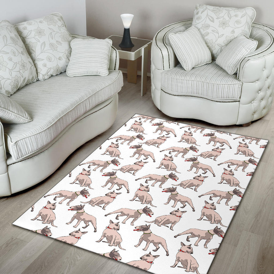Bull Terrier Pattern Print Design 04 Area Rug
