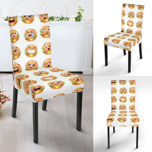 Hamburger Pattern Print Design 04 Dining Chair Slipcover