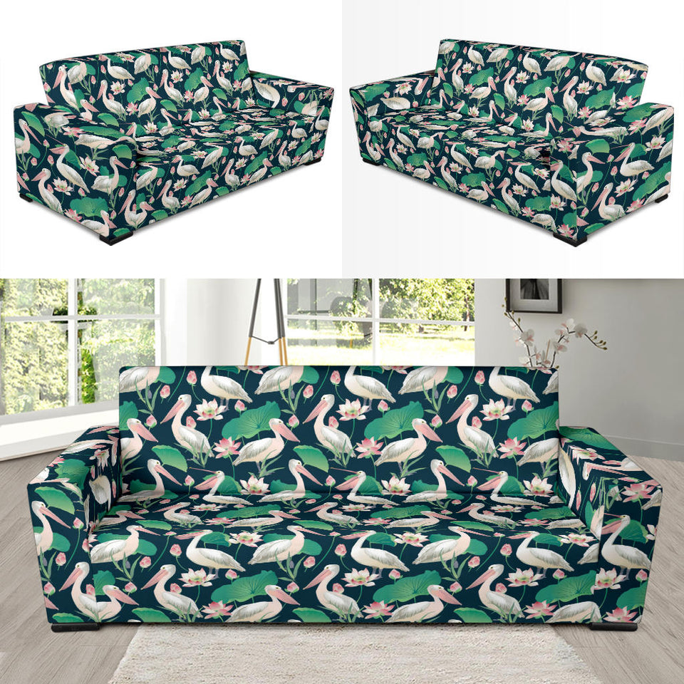 Pelican Pattern Print Design 03  Sofa Slipcover