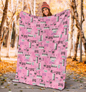 Piano Pattern Print Design 01 Premium Blanket