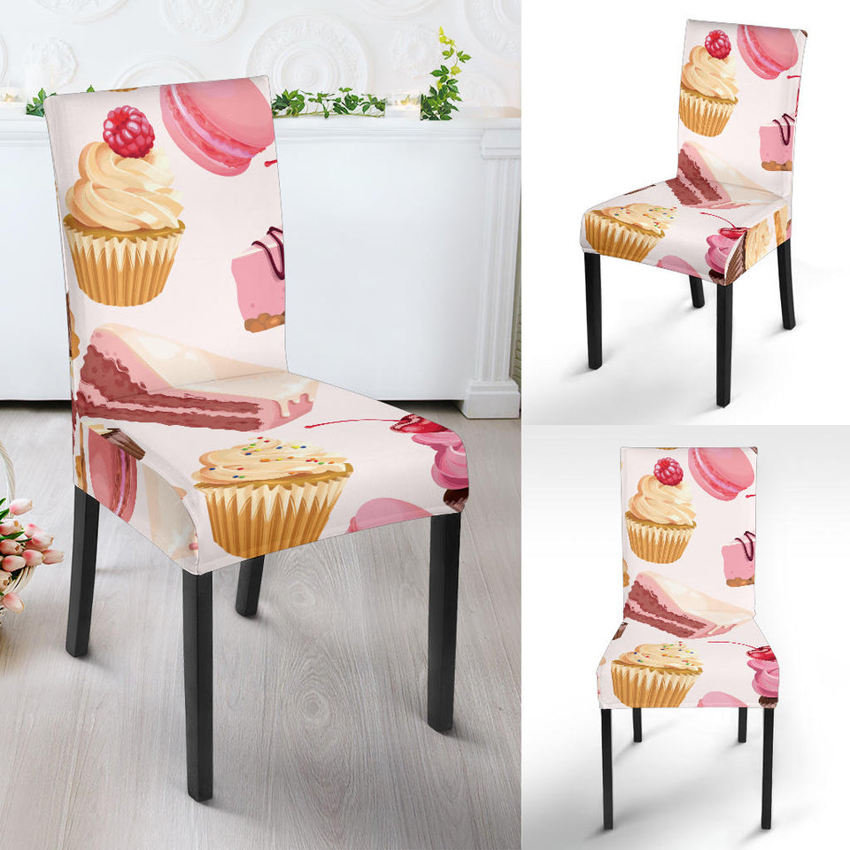 Cake Cupcake Sweets Pattern Dining Chair Slipcover