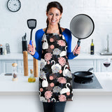 White Swan Blooming Flower Pattern Adjustable Apron