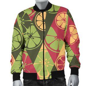 Cool Geometric Lime Pattern Men'S Bomber Jacket