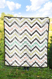 Zigzag  Chevron Paint Pattern Premium Quilt