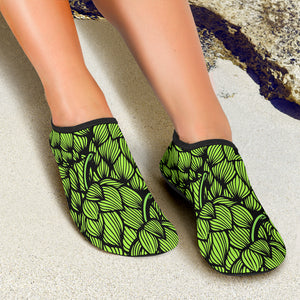 Green Hop Pattern Aqua Shoes