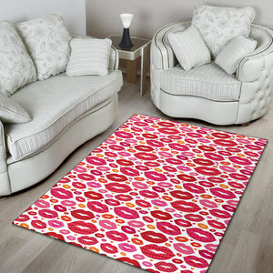 Lips Pattern Print Design 01 Area Rug