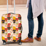 Colorful Maneki Neko Lucky Cat Pattern Luggage Covers