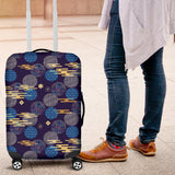 Blue Japanese Pattern Cloud Wave Flower Luggage Covers