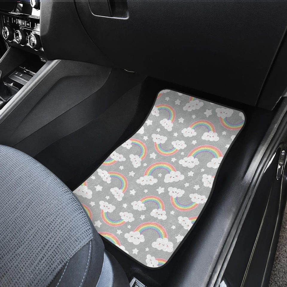 Cute Rainbow Clound Star Pattern Front Car Mats