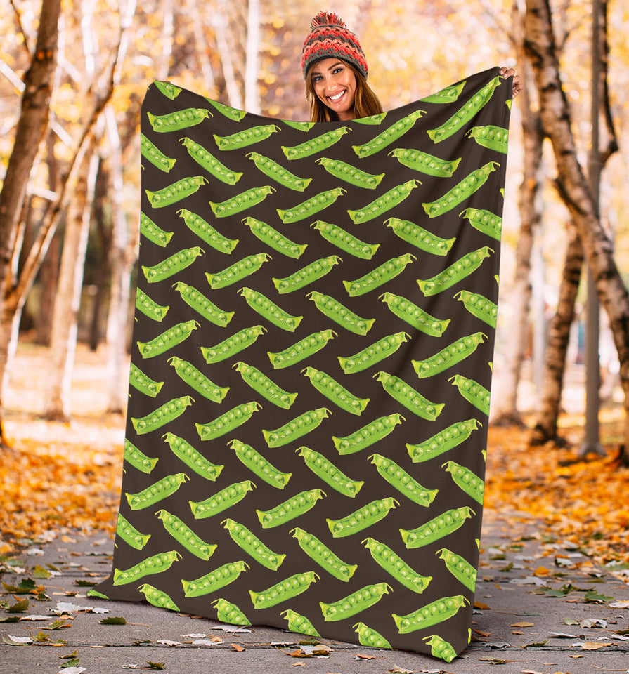 Green Peas Pattern Print Design 05 Premium Blanket