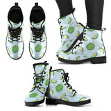 Durian Pattern Blue Background Leather Boots
