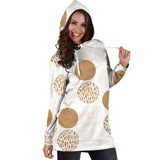 Gold Texture Mushroom Pattern Women'S Hoodie Dress