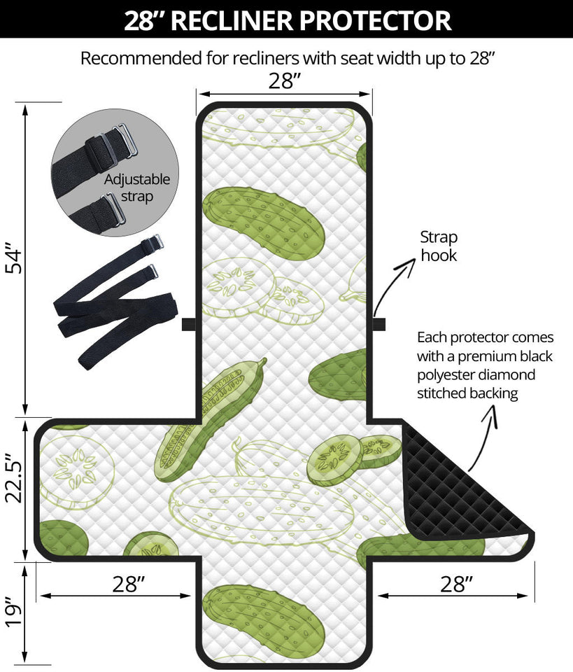 Cucumber sketch pattern Recliner Cover Protector