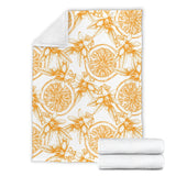 Hand Drawn Orange Fruit Pattern Premium Blanket