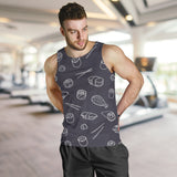 sushi pattern black background Men Tank Top