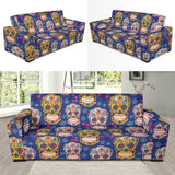 Sugar Skull Flower Pattern Sofa Slipcover