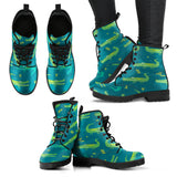 Crocodile Pattern Leather Boots