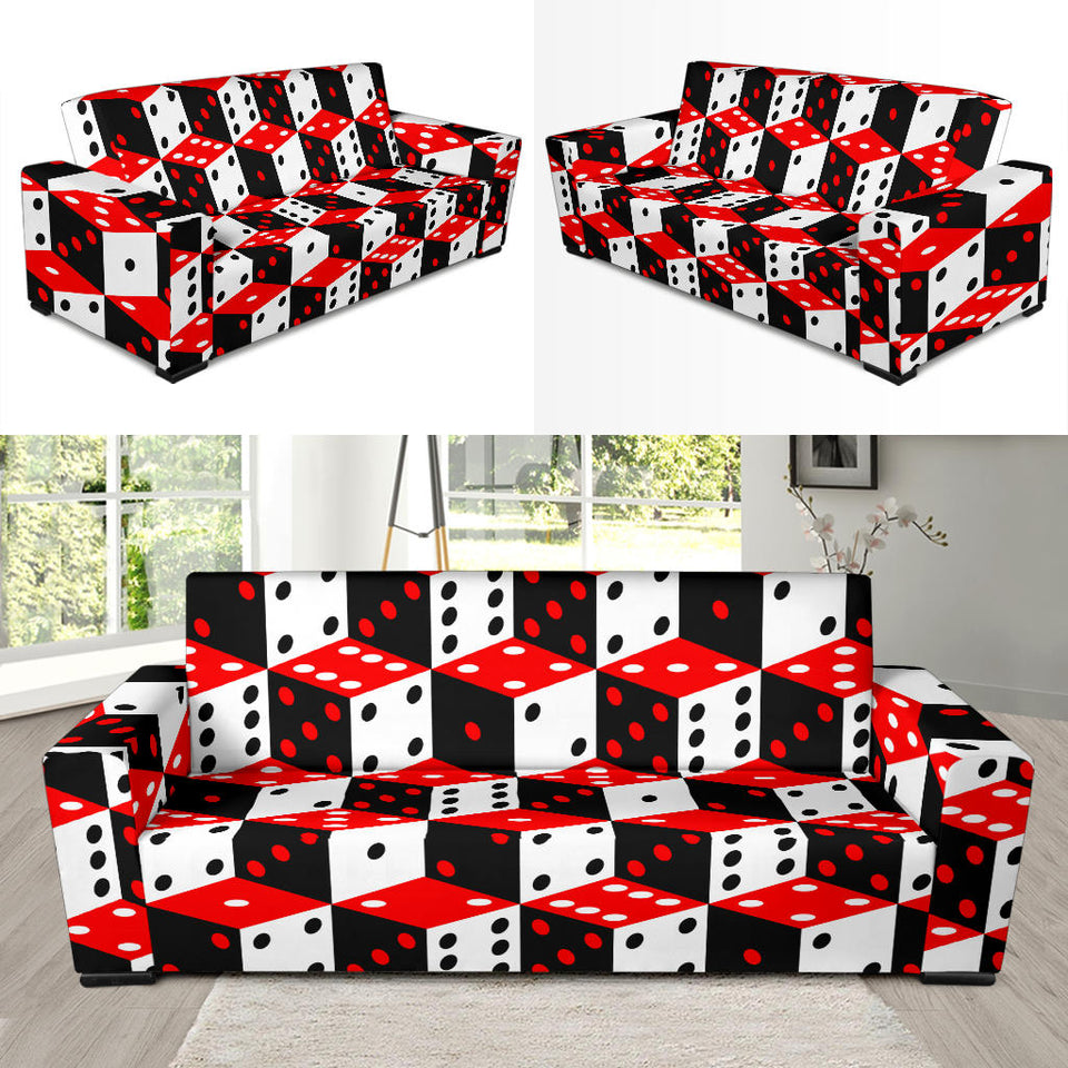Dice Pattern Print Design 02 Sofa Slipcover