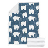 Polar Bear Mother Her Child Pattern Premium Blanket