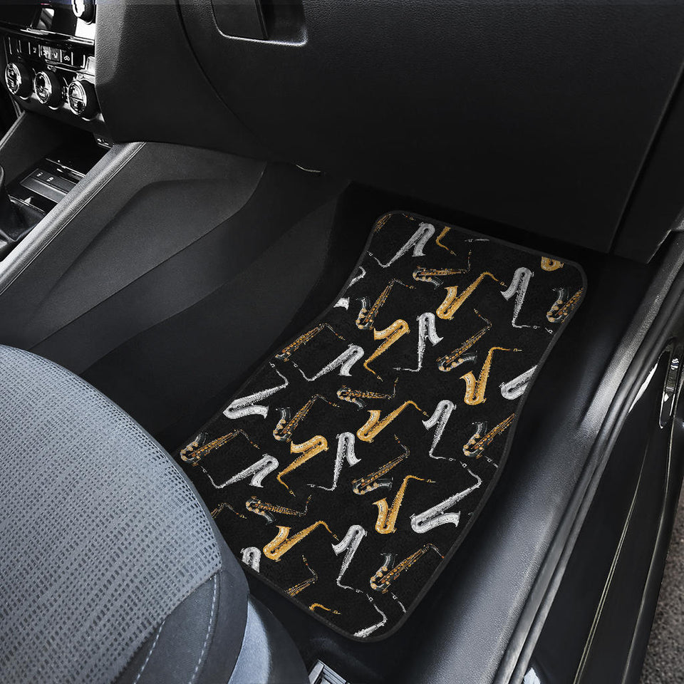 Saxophone Design Pattern Front Car Mats