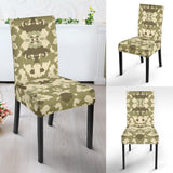 Light Green Camo Camouflage Pattern Dining Chair Slipcover