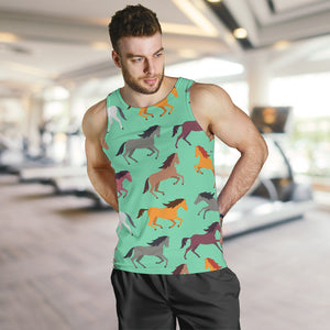 Colorful horses pattern Men Tank Top