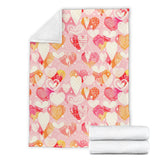 Hand Drawn Heart Design Pattern Premium Blanket