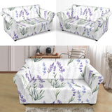 Hand Painting Watercolor Lavender Loveseat Couch Slipcover