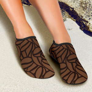 Coffee Bean Pattern Aqua Shoes